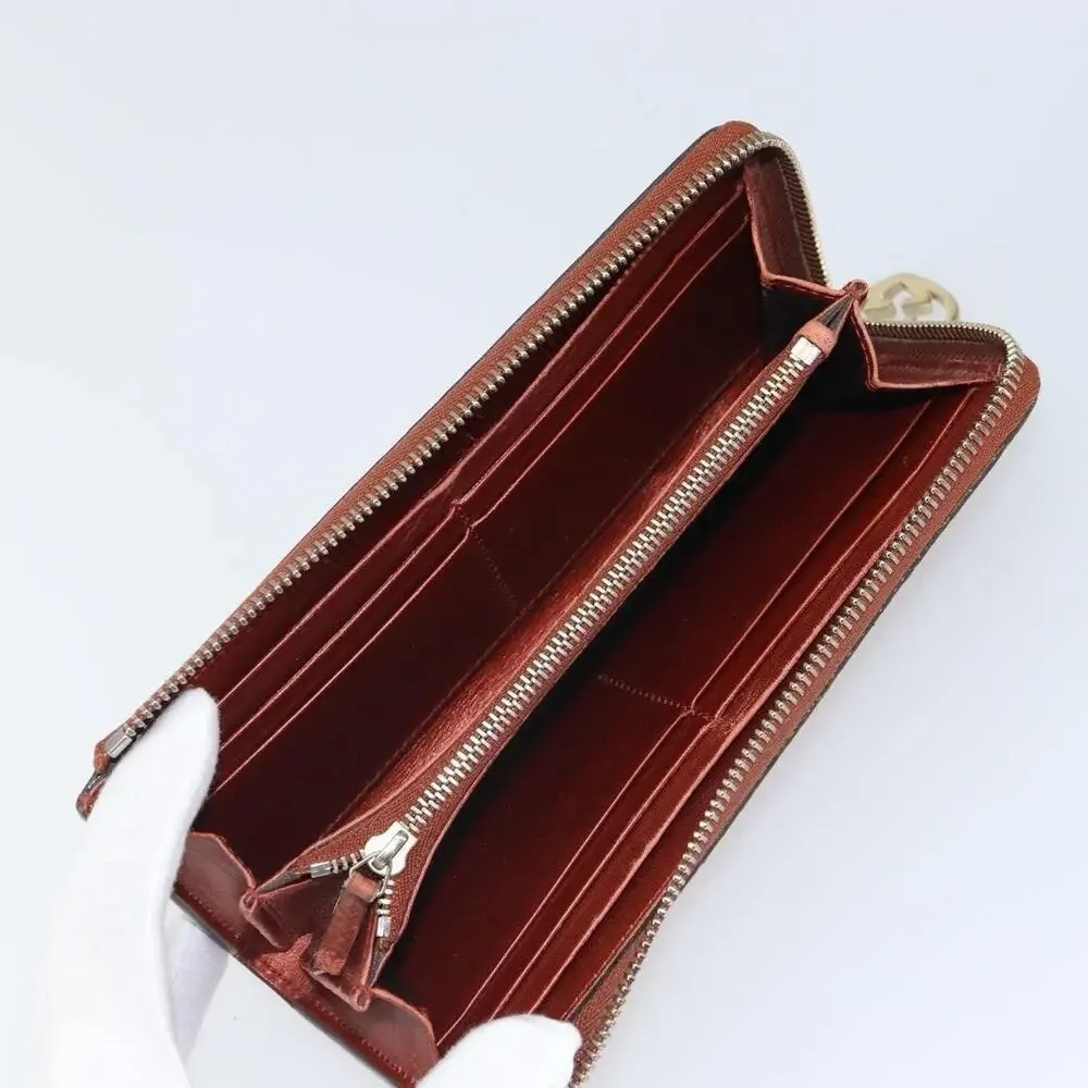Gucci GG Canvas Shiny Guccissima Wallet Orange